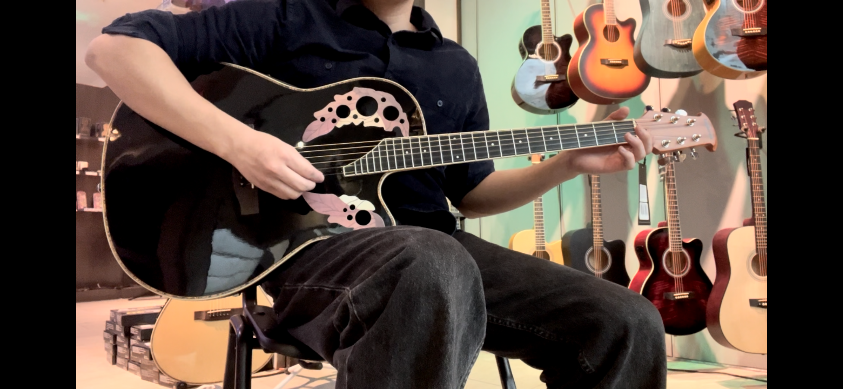 Load video: Lindstrom Leaf 41&quot; Acoustic-Electric Guitar Video Demo